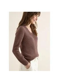 Strickpullover Cecil, Damen, Gr. S (38), light macchiato braun, Strick, Obermaterial: 75% Baumwolle, 25% Polyester, unifarben, l&auml;ssig geschnitten h&uuml;ftbedeckend, V-Ausschnitt, abgerundeter Saum, Pullover Strickpullover, mit V-Auschnitt
