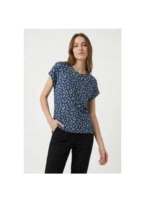 V&eacute;ro Moda Strickpullover VERO MODA "VMBRIANNAMIX SS O-NECK PULLOVER BOO", Damen, Gr. S, schwarz denim aop:birch leo, Strick, Obermaterial: 58% Viskose, 38% Polyester, 4% Elasthan, bedruckt, oversize, Rundhals, Pullover Strickpullover, mit Animal-Print