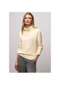 Rollkragenpullover Street One, Damen, Gr. 36, soft beige, Strick, Obermaterial: 37% Polyacryl, 29% Baumwolle, 29% Polyester, 5% Polyamid, unifarben, tailliert h&uuml;ftbedeckend, Rundhals, Flachstrickb&uuml;ndchen, Pullover Rollkragenpullover, mit feinem Strickmuster