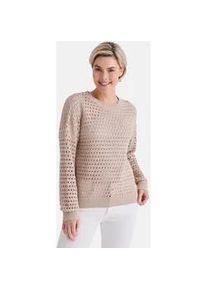 Strickpullover STOOKER WOMEN "LULU Knitted Shirt Strickpullover", Damen, Gr. 36/38, sand meliert, Strick, 50% Polyacryl, 50% Baumwolle, regular fit, Rundhals, Pullover Strickpullover, Strick-Pullover Rundhals f&uuml;r Damen