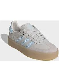 Sneaker Adidas ORIGINALS "SAMBAE", Damen, Gr. 38, chalk pearl, icey blau, sanftes wei&szlig;, Leder, Synthetik, Schuhe Sneaker, f&uuml;r Kinder & Jugendliche