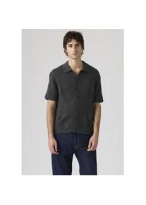 Levi's Strickpullover LEVI'S "SWEATER CAMP SHIRT", Herren, Gr. XXL, schwarz phantom, Strick, Obermaterial: 100% Baumwolle, regular fit normal, ohne Ausschnitt, Rippb&uuml;ndchen, Pullover Strickpullover, mit Strickmuster