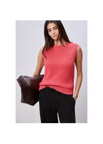 Pullunder Street One, Damen, Gr. 46, striking coral, Strick, Obermaterial: 60% Baumwolle, 40% Polyacryl, unifarben, l&auml;ssig geschnitten h&uuml;ftbedeckend, Rundhals, Pullover Pullunder, in Strick-Optik