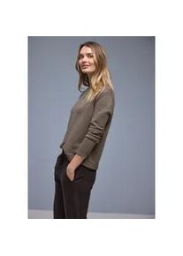 Strickpullover Street One, Damen, Gr. 38, light terra mocha, Strick, Obermaterial: 100% Baumwolle, unifarben, normal h&uuml;ftbedeckend, Rundhals, Flachstrickb&uuml;ndchen, Pullover Strickpullover, mit Rundhals