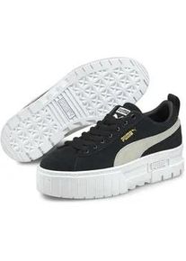 Sneaker Puma "Mayze Sneaker Damen", Herren, Gr. 40, schwarz, wei&szlig;, Obermaterial: Textil, Leder; Futter: Synthetik, Textil; Innensohle: Textil; Laufsohle: TR (Thermoplastischer Gummi), Schuhe Sneaker