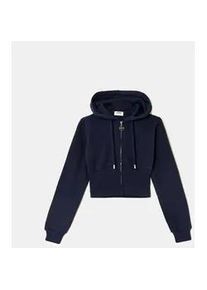 Strickjacke Tally Weijl "SSWCOCORA3", Damen, Gr. XS, nuit, Strick, Obermaterial: 64% Baumwolle, 36% Polyester, unifarben, figurbetont kurz, ohne Ausschnitt, Strickjacken Strickjacke, Baumwollmischung, Basic, k&uuml;rzer geschnitten, aus super softem Material