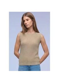 Pullunder Street One, Damen, Gr. 38, cotton beige, Strick, Obermaterial: 60% Baumwolle, 40% Polyacryl, unifarben, l&auml;ssig geschnitten h&uuml;ftbedeckend, Rundhals, Pullover Pullunder, in Strick-Optik