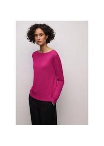Longpullover Street One, Damen, Gr. 44, magenta dream, Stoff, 86% Viskose, 14% Polyester, unifarben, comfort fit normal, U-Boot-Ausschnitt, B&uuml;ndchen, Pullover Longpullover, mit Strick-Detail