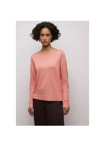 Longpullover Street One, Damen, Gr. 46, light apricot, Stoff, 86% Viskose, 14% Polyester, unifarben, comfort fit normal, U-Boot-Ausschnitt, B&uuml;ndchen, Pullover Longpullover, mit Strick-Detail