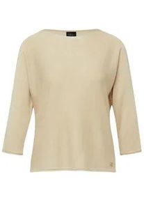 3/4 Arm-Pullover s.Oliver BLACK LABEL, Damen, Gr. 42, vanilla, Strick, Obermaterial: 90% Viskose, 10% metallisierte Fasern, unifarben, l&auml;ssig geschnitten h&uuml;ftbedeckend, U-Boot-Ausschnitt, Rollkante, Pullover, mit Glitzer-Details