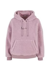 Kapuzenpullover Karl Kani "Karl Kani Karl Kani Metal Signature Teddy Os Hoodie", Damen, Gr. S, rose, 100% Polyester, mehrfarbig, normal, ohne Ausschnitt, Pullover Kapuzenpullover