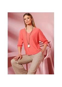 Fledermauspullover Heine "Pullover", Damen, Gr. 34, koralle, 50% Viskose, 28% Polyester, 22% Polyamid, unifarben, Pullover