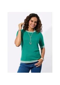 Kurzarmpullover Casual Looks "Kurzarm-Pullover", Damen, Gr. 36, smaragd, 100% Baumwolle, unifarben, Pullover