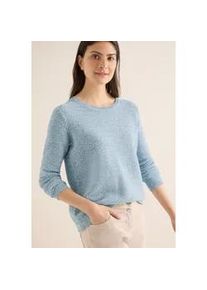 Strickpullover Cecil, Damen, Gr. XL (44), cloud blau, Grobstrick, Obermaterial: 75% Baumwolle, 25% Polyester, meliert, l&auml;ssig geschnitten h&uuml;ftbedeckend, Rundhals, B&uuml;ndchen, Pullover Strickpullover, meliert, mit Rundhals