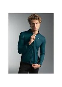 Trainingsjacke TRIGEMA "TRIGEMA Fahrradjacke mit 3-Teiliger R&uuml;ckentasche", Herren, Gr. XL, saphir, Trikot, 100% Polyester (recycelt), Jacken Trainingsjacke