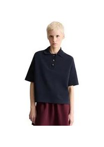 Marc O'Polo Poloshirt MARC O'POLO DENIM "aus weichem Rib-Jersey", Damen, Gr. M, blau depths, Obermaterial: 100% Baumwolle, unifarben, relaxed fit, normaler Saum, Shirts