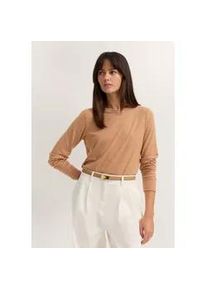 T-Shirt Bugatti, Damen, Gr. XS, 640, messing, 93% Modal, 7% Elasthan, unifarben, normal, Rundhals, Shirts T-Shirt, aus Modal mit Rundhals