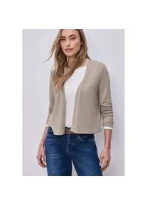 Cardigan Street One, Damen, Gr. 36, timeless beige, Stoff, 60% Viskose, 40% Polyester, unifarben, comfort fit normal, ohne Ausschnitt, normaler Saum, Strickjacken, in Unifarbe
