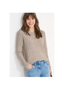 Strickpullover Cecil, Damen, Gr. L (42), light macchiato braun, Grobstrick, Obermaterial: 75% Baumwolle, 25% Polyester, meliert, l&auml;ssig geschnitten h&uuml;ftbedeckend, Rundhals, B&uuml;ndchen, Pullover Strickpullover, meliert, mit Rundhals