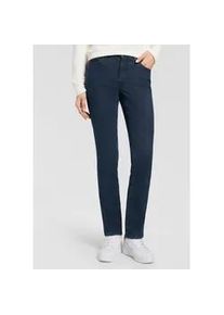 Straight-Jeans MAC "MACMELANIE", Damen, Gr. 38, L&auml;nge 34, dunkelblau commercial wash, Denim/Jeans, Obermaterial: 77% Baumwolle, 10% Polyester, 10% Viskose, 3% Elasthan, straight fit kn&ouml;chellang, Jeans Straight-Jeans, Sportives Naht-Detail am Tascheneingriff