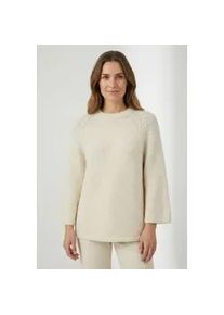 Strickpullover Freequent "LULU", Damen, Gr. S, moonbeam melange, Strick, Obermaterial: 70% Polyester, 21% Polyamid, 8% Wolle, 1% Elasthan, unifarben, bequem h&uuml;ftbedeckend, Rundhals, Pullover Strickpullover, 3/4-Arm mit Wolle und Stretch