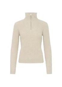 Troyer oxmo "Troyer OXBMMOLARA HALFZIP", Damen, Gr. M, beige (oatmeal melange), Obermaterial: 93% Polyester PES. 5% Wolle mw. 2% Elasthan EL., Pullover Troyer