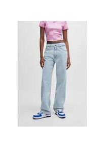 HUGO BOSS Straight-Jeans HUGO BLUE "Elyah", Damen, Gr. 31, L&auml;nge 32, turquoise, aqua 449, Denim/Jeans, Obermaterial: 99% Baumwolle, 1% Elasthan, unifarben, straight fit lang, Jeans Straight-Jeans, Mid Rise, extralang