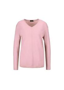 Strickpullover GOLDNER "Kurzgr&ouml;&szlig;e Basicpullover mit V-Ausschnitt", Damen, Gr. 22, rosa (puder), Obermaterial: 100% Kaschmir WS., Rippe, Pullover Strickpullover, Aufwendig in Form gestrickt