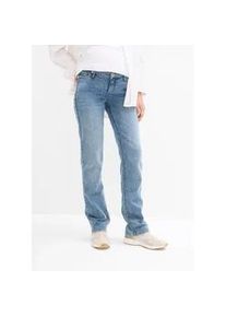 Umstandsjeans bonprix, Damen, Gr. 38, N-Gr, blau denim, Denim/Jeans, Obermaterial: 82% Baumwolle, 17% Polyester, 1% Elasthan, loose fit, Jeans, loose fit, gerades, locker geschnittenes Bein