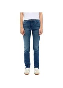 Slim-fit-Jeans Mustang "Damen Style Shelby Slim", Damen, Gr. 32, L&auml;nge 34, blau (602 mittelblau), Denim/Jeans, 90% Baumwolle, 6% Polyester, 4% Elasthan, unifarben, slim fit, Jeans Slim-fit-Jeans