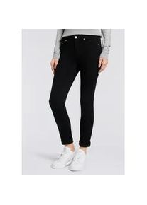 Straight-Jeans MAC "MACMELANIE", Damen, Gr. 44, L&auml;nge 28, mid blau authentic, Denim/Jeans, Obermaterial: 77% Baumwolle, 10% Polyester, 10% Viskose, 3% Elasthan, straight fit kn&ouml;chellang, Jeans Straight-Jeans, Sportives Naht-Detail am Tascheneingriff