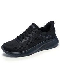 Slip-On Sneaker Skechers "BOBS SQUAD CHAOS-SOLID STEP", Herren, Gr. 40, schwarz unifarben, Textil, unifarben, Schuhe, Schlupfschuh, Slipper, Sneaker zum Schlupfen, Topseller