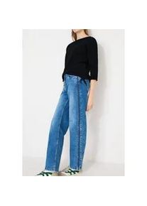 3/4 Arm-Pullover Cecil, Damen, Gr. XXL (46), universal blau, Feinstrick, 100% Baumwolle, unifarben, comfort fit h&uuml;ftlang, U-Boot-Ausschnitt, B&uuml;ndchen, Pullover, mit Struktur