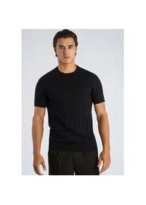 Kurzarmpullover LINDBERGH, Damen, Gr. L, dusty schwarz, Strick, Obermaterial: 70% Viskose, 30% Polyamid, unifarben, gerade h&uuml;ftbedeckend, Rundhals, B&uuml;ndchen, Pullover, mit Struktur-Muster