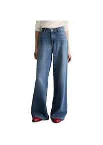 Marc O'Polo Weite Jeans MARC O'POLO DENIM "aus flie&szlig;endem Lyocell-Mix", Damen, Gr. 30, L&auml;nge 30, medium blau, Obermaterial: 80% Lyocell, 20% Baumwolle, unifarben, normal, Jeans