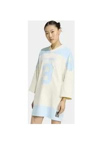 Langarmshirt Adidas ORIGINALS "WMS JERSEY DRES", Damen, Gr. M, ice blau, Obermaterial: 100% Polyester, normal, V-Ausschnitt, Shirts Langarmshirt