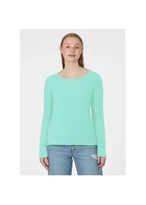 Langarmshirt Ragwear "FLLORAH LONG GOTS", Damen, Gr. L, lagoon gr&uuml;n, Jersey, Obermaterial: 100% Baumwolle, unifarben, normal, Rundhals, Shirts Langarmshirt, Bestseller aus Single Jersey mit softem Finish und Kn&ouml;pfen