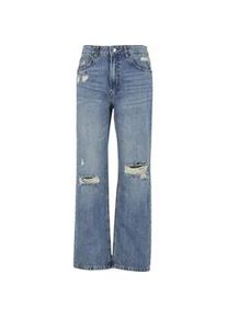 Bequeme Jeans 2Y STUDIOS "2Y Studios Eda Destroyed Slim Fit Jeans", Damen, Gr. 26, Normalgr&ouml;&szlig;en, midblau, 100% Baumwolle, unifarben, Jeans