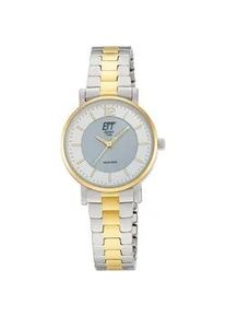 Solaruhr ETT, silbergoldfarben, Armbanduhren, Damen, Armbanduhr, Damenuhr, Partneruhr, Edelstahlarmband