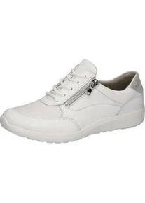 Waldl&auml;ufer Sneaker WALDL&Auml;UFER "K-IRA Soft", Herren, Gr. 6 (39), wei&szlig;, silberfarben, Nappaleder, Nubukleder, Textil, unifarben mit Farbeinsatz, Basic, Schuhe Sneaker, Bequemschuh, Komfortschuh in Extraweite K f&uuml;r den kr&auml;ftigen Fu&szlig;