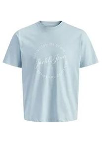 Jack & Jones T-Shirt JACK & JONES "JJGRAYSON TEE SS CREW NECK", Damen, Gr. XL, celestial blau, Jersey, Obermaterial: 100% Baumwolle, bedruckt, regular fit normal, Rundhals, Shirts T-Shirt, Baumwolle, regular fit