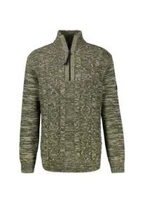 Sweatshirt Lerros "Herren Stricktroyer mit Zopfmuster", Herren, Gr. M, urban gr&uuml;n melange, 60% Baumwolle, 40% Polyacryl, Sweatshirts Sweatshirt