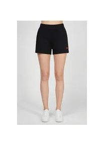 Shorts HUGO UNDERWEAR "Signature", Damen, Gr. L, N-Gr, schwarz 001, Sweatware, Obermaterial: 48% Baumwolle, 48% Modal, 4% Elasthan, Basic, regular fit kurz, Hosen Shorts, basic, regular fit