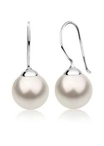 Paar Ohrh&auml;nger NENALINA "H&auml;nger Basic Synthetische Perle 925 Silber", wei&szlig;, Ohrringe, Damen, onesize, ohne Stein, Silber 925 (Sterlingsilber)