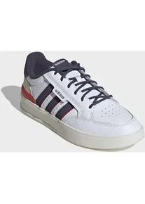 Sneaker Adidas SPORTSWEAR "ASPYRE 3-STRIPES", Herren, Gr. 44,5, cloud wei&szlig;, shadow navy, pure ruby, Leder, Synthetik, Schuhe Sneaker