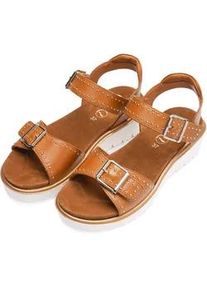 Keilsandalette Ara "BILBAO", Damen, Gr. 40, cognac, Glattleder, unifarben, Schuhe, Keilabsatz, Plaeau, Riemchensandale mit Nieten, Weite G (= weit)