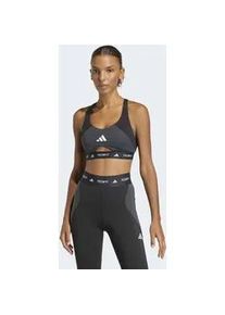 Sport-BH Adidas PERFORMANCE "TECHFIT WORKOUT COLOR BLOCK BH, MITTLERE BELASTUNG", Damen, Gr. XXL, N-Gr, schwarz, carbon, Obermaterial: 73% Polyester, 27% Elasthan, BHs Sport-BH
