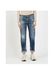 Loose-fit-Jeans Gang "Gang Jeans Loose Fit 94BO CROPPED", Damen, Gr. 29, denim blau, Denim/Jeans, 90% Baumwolle, 2% Elasthan, 8% Polyester, Jeans