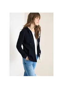 Cardigan Cecil, Damen, Gr. M (40), universal blau, Web, 80% Baumwolle, 15% Polyester, 5% Elasthan, unifarben, comfort fit normal, ohne Ausschnitt, B&uuml;ndchen, Strickjacken, mit Kapuze