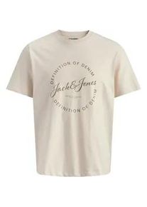 Jack & Jones T-Shirt JACK & JONES "JJGRAYSON TEE SS CREW NECK", Damen, Gr. XL, moonbeam, Jersey, Obermaterial: 100% Baumwolle, bedruckt, regular fit normal, Rundhals, Shirts T-Shirt, Baumwolle, regular fit